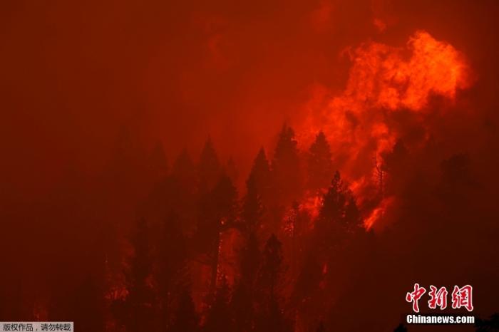美加州山火蔓延
