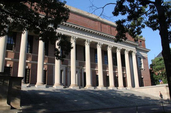 Photo taken on July 14, 2020 shows a view of the campus of Harvard University in Cambridge of Massachusetts, the United States. (Photo by Fan Lin/Xinhua)